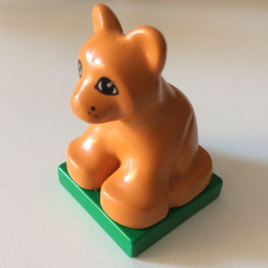 Duplo, Animal Lion Baby Cub on Green Base