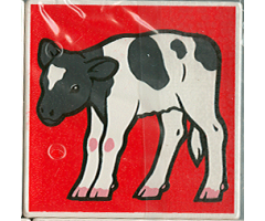 Duplo, Tile 2 x 2 x 1 with Cow Mosaic Picture 12 Pattern (Set 1078)