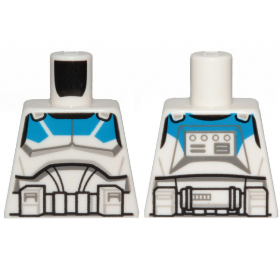 Torso SW Armor Clone Jet Trooper with Blue 501st Legion Markings Detailed Pattern