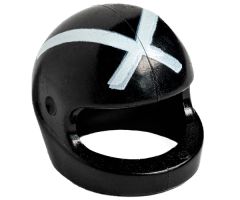 Minifigure, Headgear Helmet Motorcycle (Standard) with White 'X' Pattern