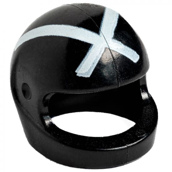 Minifigure, Headgear Helmet Motorcycle (Standard) with White 'X' Pattern