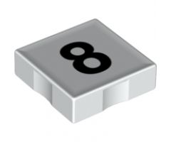 Duplo, Tile 2 x 2 with Black Number 8 Pattern