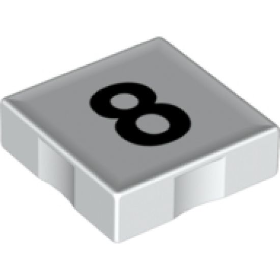 Duplo, Tile 2 x 2 with Black Number 8 Pattern