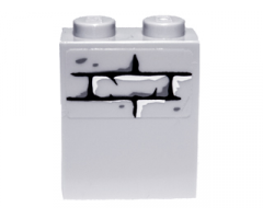 Brick 1 x 2 x 2 with Inside Stud Holder with Narrow Bricks Pattern (Sticker) - Set 9473