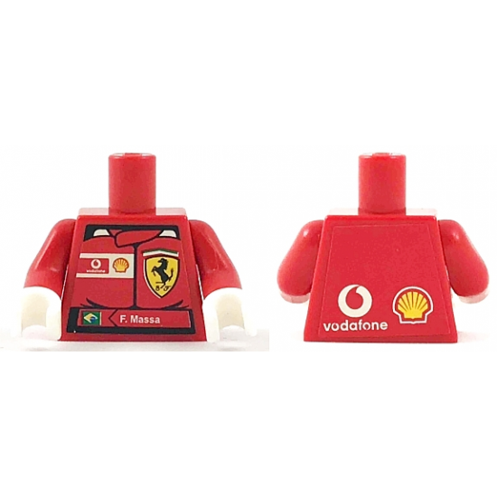 Torso Racers Ferrari Shell Vodafone front, Shell Vodafone Logo back (Stickers) with F. Massa Name Pattern / Red Arms / White Hands