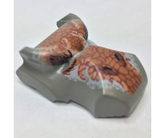 Animal, Body Part Dinosaur Head Tyrannosaurus rex, Jaw Top, Set 1371 Pattern - Dark Orange and Light Gray Scales