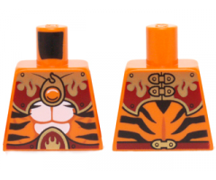 Torso Black Tiger Stripes, Dark Red and Gold Armor and Fire Chi Emblem Pattern
