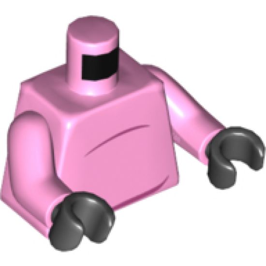 Torso Pig Dark Pink Stomach Lines (No Tail) Pattern / Bright Pink Arms / Black Hands