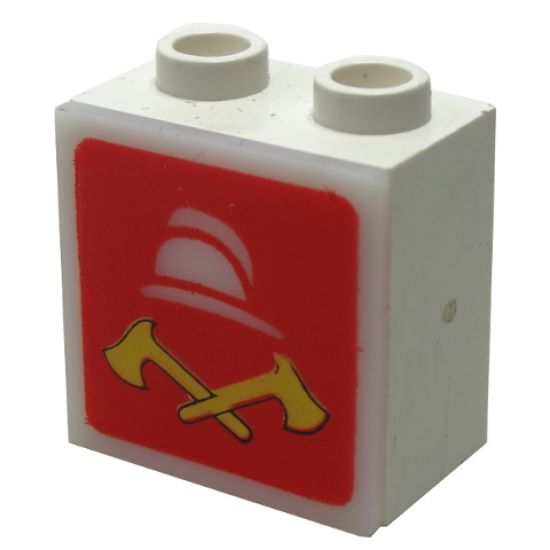 Electric, Light 1 1/8 x 2 x 1 2/3 Cabinet with Lamp Holes (Sign Back) with Milky White Electric, Light 2 x 2 Clip-On Plate with Fire Logo Pattern (2383 / 2384pb08)