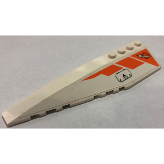 Wedge 12 x 3 Left with Modified Classic Space Logo, Orange Lines and Hatch Pattern (Sticker) - Set 7690