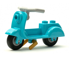 Riding Cycle Scooter with Pearl Gold Stand, Light Bluish Gray Angular Handlebars and Light Bluish Gray Wheels
