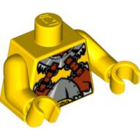 Torso Viking Barbarian Armor Pattern / Yellow Arms / Yellow Hands