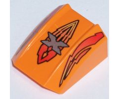 Slope, Curved 2 x 2 Lip with Island Xtreme Stunts Logo and Flames Pattern