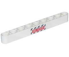 Technic, Liftarm 1 x 9 Thick with Black and White Danger Stripes and Red Sign with 'NO STEP' Pattern (Sticker) - Set 42025