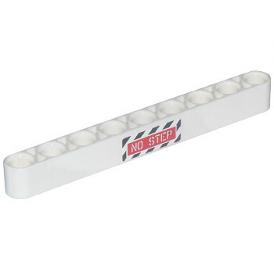 Technic, Liftarm 1 x 9 Thick with Black and White Danger Stripes and Red Sign with 'NO STEP' Pattern (Sticker) - Set 42025