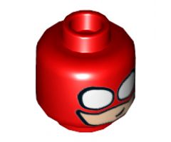 Minifigure, Head Balaclava with Round White Eye Holes over Light Nougat Face and Small Crooked Smile Pattern - Hollow Stud