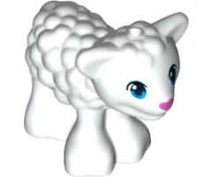 Lamb with Blue Eyes and Dark Pink Nose Pattern