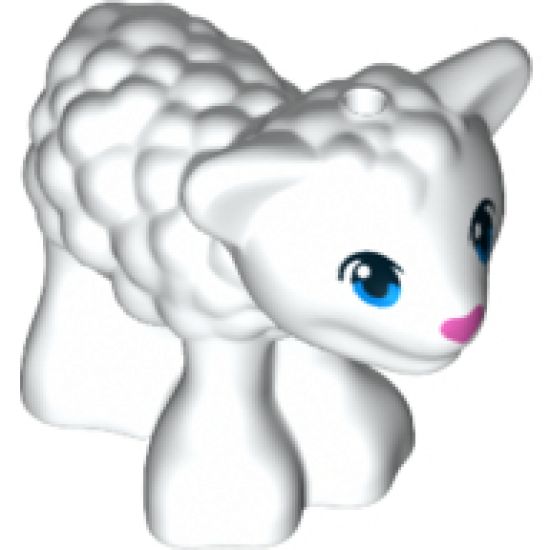 Lamb with Blue Eyes and Dark Pink Nose Pattern