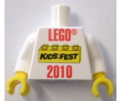 Torso LEGO KidsFest 2010 Pattern / White Arms / Yellow Hands