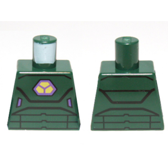 Torso Armor with Lex Luthor Warsuit with Yellow and Dark Purple Hexagon Logo Pattern
