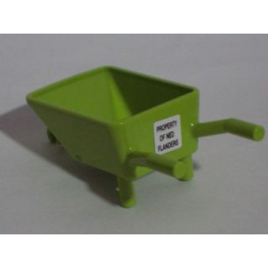 Minifigure, Utensil Wheelbarrow Frame with 'PROPERTY OF NED FLANDERS' Pattern (Sticker) - Set 71006