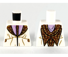 Torso Robe with Reddish Brown and Dark Tan Tie and Lapels, Lavender Shirt Pattern