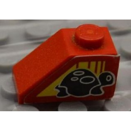 Slope 45 2 x 1 with Black Turtle on Left Side Pattern (Sticker) - Set 8858-1