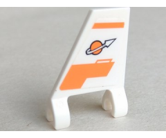 Flag 2 x 2 Trapezoid with Orange Lines and Modified Classic Space Logo Pattern Model Left Side (Sticker) - Set 7645