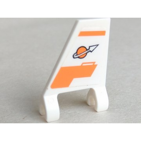 Flag 2 x 2 Trapezoid with Orange Lines and Modified Classic Space Logo Pattern Model Left Side (Sticker) - Set 7645