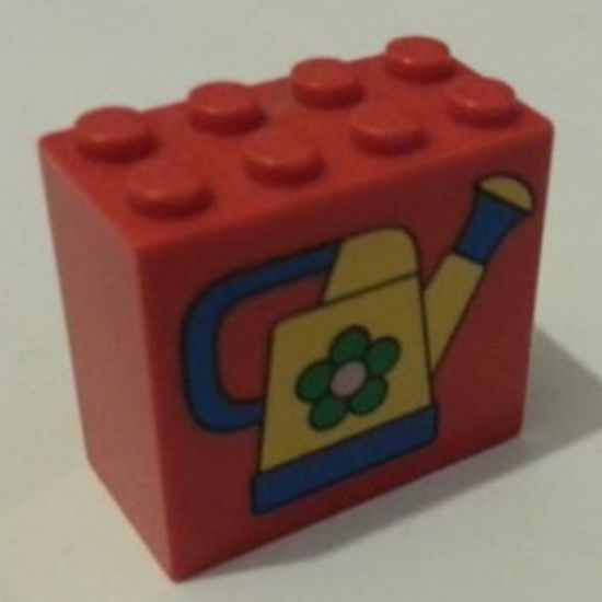 Brick 2 x 4 x 3 with Watering Can Pattern