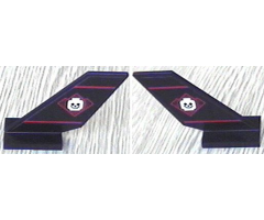 Tail Shuttle with Skull Smiling Minifigure Head Pattern on Both Sides (Stickers) - Set 6776
