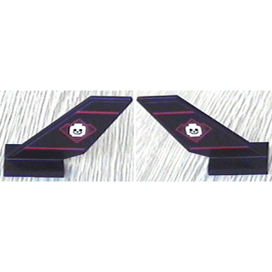 Tail Shuttle with Skull Smiling Minifigure Head Pattern on Both Sides (Stickers) - Set 6776
