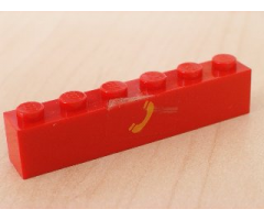 Brick 1 x 6 with Yellow Telephone Pattern (Sticker) - Set 2150