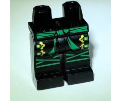Hips and Legs with Dark Green Sash, Gold Buckles and Dark Green Knee Wrapping Pattern