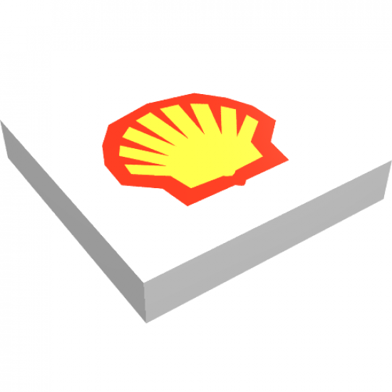 Tile 2 x 2 with Shell Logo Pattern