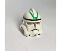 Minifigure, Headgear Helmet SW Clone Trooper Ep.3 Pattern with Green Stripes