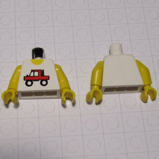 Torso Town Trucker Red Truck Logo Pattern / Yellow Arms / Yellow Hands