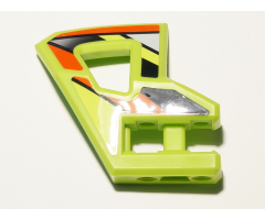 Technic, Panel RC Car Flexible Bumper Right with Red and Black Stripes on Lime Background Pattern (Stickers) - Set 8675
