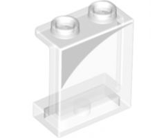 Panel 1 x 2 x 2 with Side Supports - Hollow Studs with White Curved Corner Pattern Model Right Side
