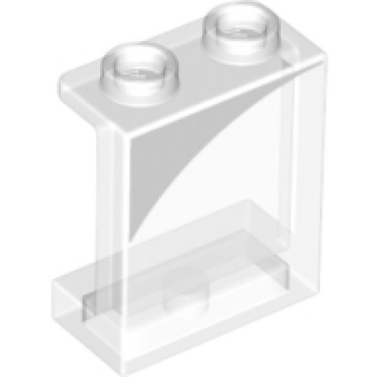 Panel 1 x 2 x 2 with Side Supports - Hollow Studs with White Curved Corner Pattern Model Right Side