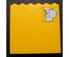 Brick 1 x 6 x 5 with Toilet Paper Pattern (Sticker) - Set 232