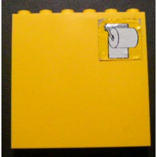 Brick 1 x 6 x 5 with Toilet Paper Pattern (Sticker) - Set 232