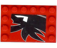 Tile, Modified 4 x 6 with Studs on Edges with Black Togokahn Pattern (Sticker) - Set 8159