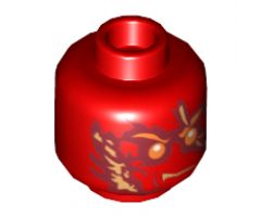 Minifigure, Head Male with Fire Energy Pattern (NRG Kai) - Blocked Open Stud