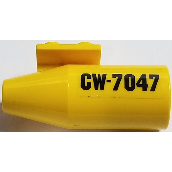 Aircraft Engine Smooth Large, 2 x 2 Thin Top Plate with 'CW-7047' Pattern Model Left Side (Sticker) - Set 7047