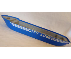 Boat Hull Unitary 74 x 18 x 7 with Light Bluish Gray Top with White Stripes and 'CITY LINES' Pattern on Both Sides (Stickers) - set 7994