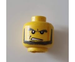 Minifigure, Head Beard with Angry Eyebrows and Open Mouth Pattern - Blocked Open Stud