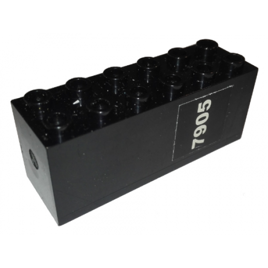 Brick, Modified 2 x 6 x 2 Weight - Bottom Sealed, Dimple on Ends with White '7905' Pattern (Sticker) - Set 7905