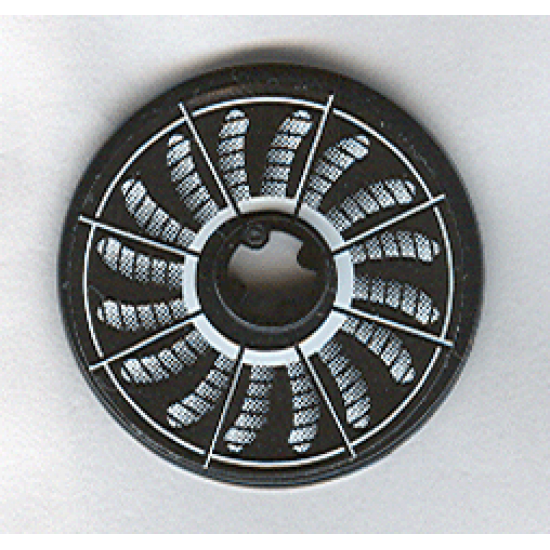 Technic, Disk 3 x 3 with Fan Blade Black and White In-Motion Pattern (Sticker) - Set 8653