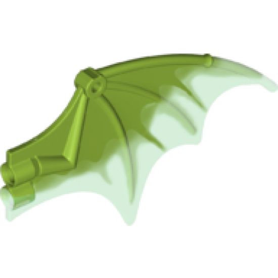 Animal, Body Part Dragon Wing 13 x 8 with Trans-Bright Green Trailing Edge Pattern